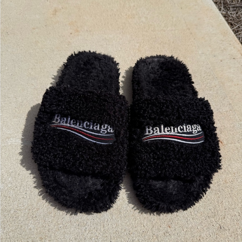Balenciaga Fur Slides